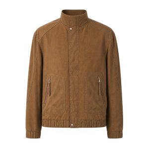 Jaqueta Bomber Masculina Senlindidai, Castanha