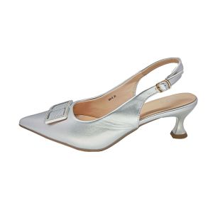 Sapatos Femininos Salto Baixo AIIZ MN-6, Prateado