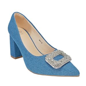 Sapatos Femininos Salto Médio AIIZ MN-8, Azul Escuro