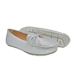 Sapatos Mocassin Feminino AIIZ 1221-7, Prata