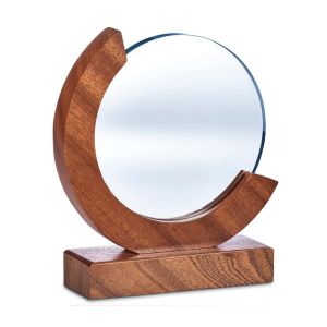 Troféu Altitude Reverence Vidro Óptico e Madeira, 20 cm