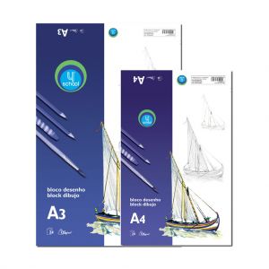 Bloco de Desenho 4School 135g, Tamanhos Variados