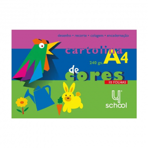 Bloco de Cartolina Colorida 4school, A4