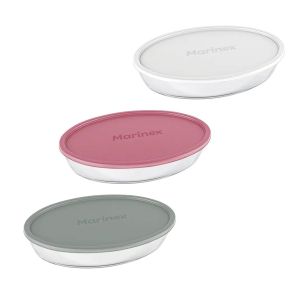 Assadeira Oval com Tampa Marinex 1.6 L, Cores Sortidas