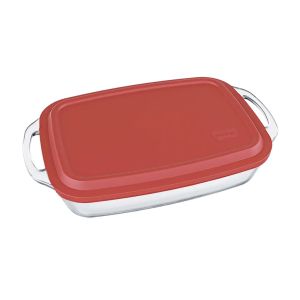 Assadeira Rectangular com Pega e Tampa Seletta Marinex 3.5 L, Cores Sortidas