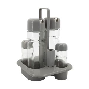 Galheteiro Plástico Cinza Micasa Home & Kitchen (12/24), 5 Pcs