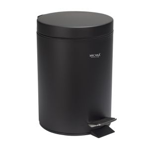 Balde de Lixo Redondo com Pedal Preto Micasa Home & Kitchen, 20 L