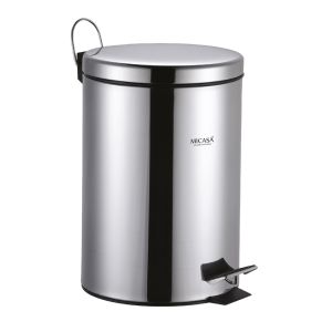 Balde de Lixo Redondo com Pedal Inox Micasa Home & Kitchen, 5 L