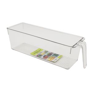 Cesto Organizador Multiuso para Geleira Rectangular com Pegas Micasa 30*10cm, Acrílico