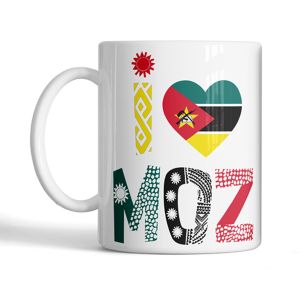 Chavena I LOVE MOZ, Branco 