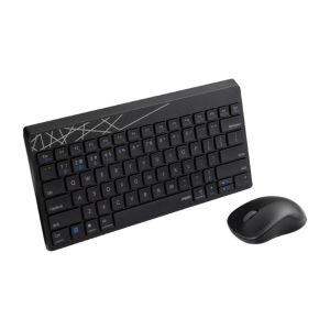 Combo Teclado e Mouse Sem Fios Rapoo 8000M Mini, Preto
