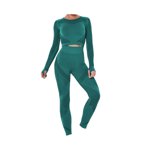 Conjunto Fitness Sem Costura Verde, Tamanhos Variados