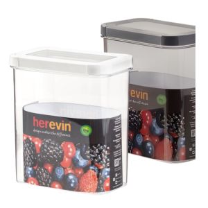 Recipientes de Armazenamento Branco e Cinzento, 1.8 L