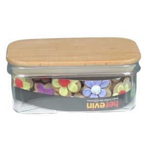 Recipiente de Armazenamento com Tampa de Madeira, 600 ml