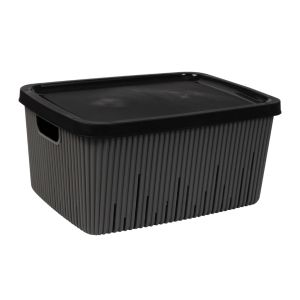 Cesto Multiúsos com Tampa Cinzento, 18 L