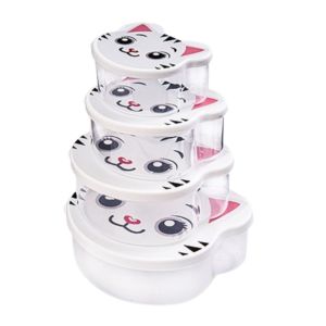 Conjunto de Tigelas de Armazenamento Gato, 4 Pcs