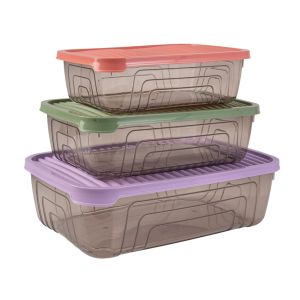 Conjunto de Tigelas Retangulares, 1.05 L + 1.75 L + 3.1 L