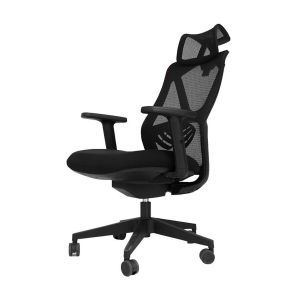 Cadeira de Escritório de Malha com Encosto Alto e Apoio de Cabeça A905, Preto