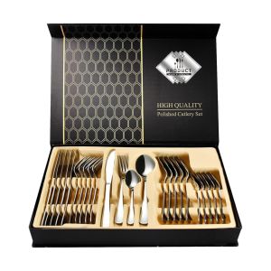 Conjunto de Talheres em Aço Inox, 24 Pcs