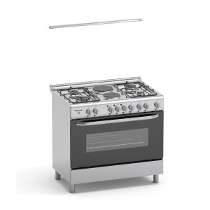 Fogão Hisense 4 Bocas Gás 2 Bocas Elétricas 90*60 Gás Forno Eléctrico HF942GEES, Inox
