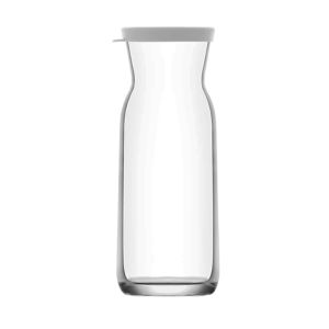 Garrafa Vidro Lisa Com Tampa Branca Silicone Fonte Gb LAV, 0.7 L