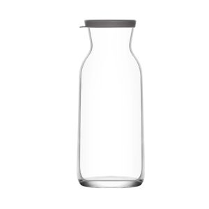 Garrafa Vidro Lisa Com Tampa Cinza Silicone Fonte Gb LAV, 0.7 L