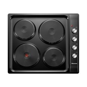 Placa Fogão Hisense 4 Bocas Eléctricas 60Cm 5500W Botões Laterais H60STEB, Preto