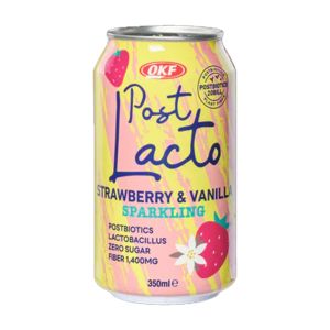 Refresco Coreano OKF Post Lacto Strawberry & Vanilla, 350 ml
