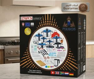 Conjunto de Utensílios de Cozinha Pyramids 122 Peças, Aço Inoxidável 