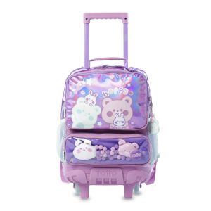 Mochila Escolar com Rodas Totto Party M Morado