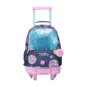 Mochila de Rodas Totto Sweet Candy M, Azul Rosa