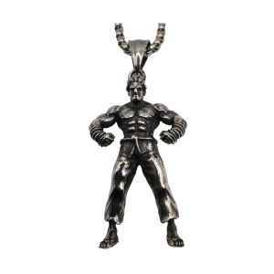 Colar Masculino de Aço Inoxidável Medalha 21726 Silver, 60mm