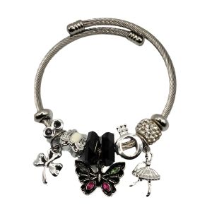 Pulseira Charmes Aço Inoxidável Plásticos Silver 88121, 18cm
