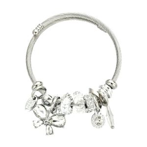 Pulseira Charmes Aço Inoxidável Plásticos Silver 88101, 18cm