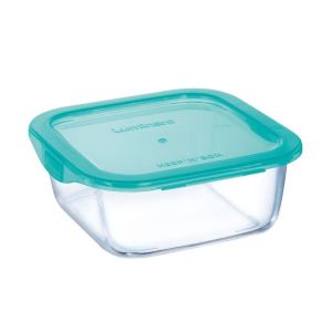 Tigela de Vidro com Tampa Plástica Quadrada Luminarc, 1.22 L