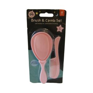 Conjunto Infantil Baby Essentials Escova e Pente 0+, Rosa