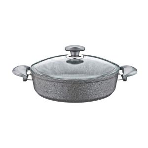 Caçarola Rasa Antiaderente de Granito OMS 28cm 3310, Cinza