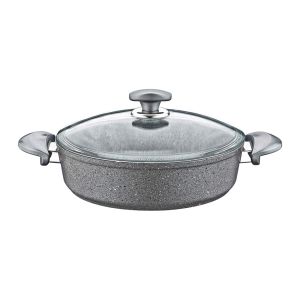Caçarola Rasa Antiaderente de Granito OMS 30cm 3310, Cinza