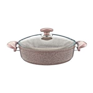Caçarola Rasa Antiaderente de Granito OMS 32cm 3310, Castanha
