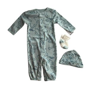 Babygrow Infantil com Gorro e Meias Carters 6 Meses, Azul