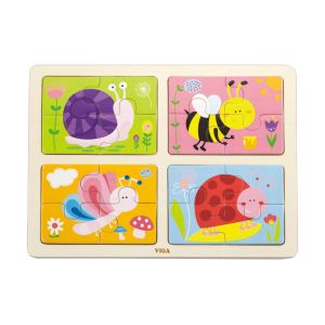 Puzzle de Madeira Viga Insects 4 em 1