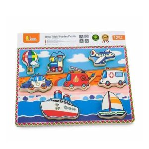 Puzzle de Madeira Viga Extra Grosso Veículos