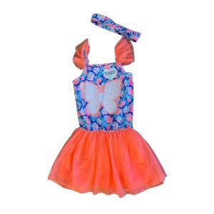 Vestido Infantil com Laço New Chic 6 Anos, Laranja