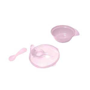 Prato e Colher Infantil Baby Essentials 12+, Rosa