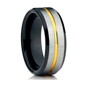 Anel Masculino de Aço Inoxidável 12306 Preto, Tamanho Variável