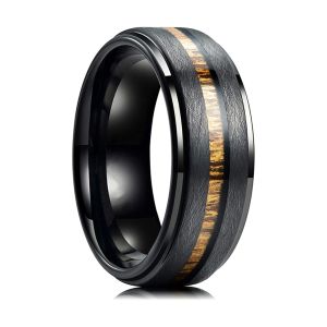 Anel Masculino de Aço Inoxidável 12394 Preto, Tamanho 7