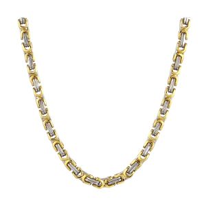 Colar Masculino de Aço Inoxidável Medalha 59283 Gold, 60mm