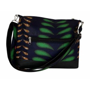 Carteira em Capulana Africana PUSHTI Azul com Padrão Tradicional