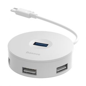 Adaptador USB Baseus Redondo com 5 Portas, 4 USB e 1 Micro USB