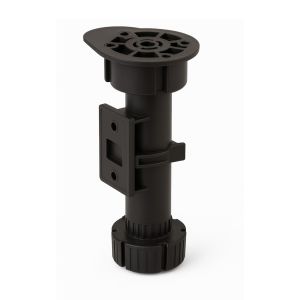 Pé Ajustável de Móvel em Plástico 4 Peças Preto, 150 mm 